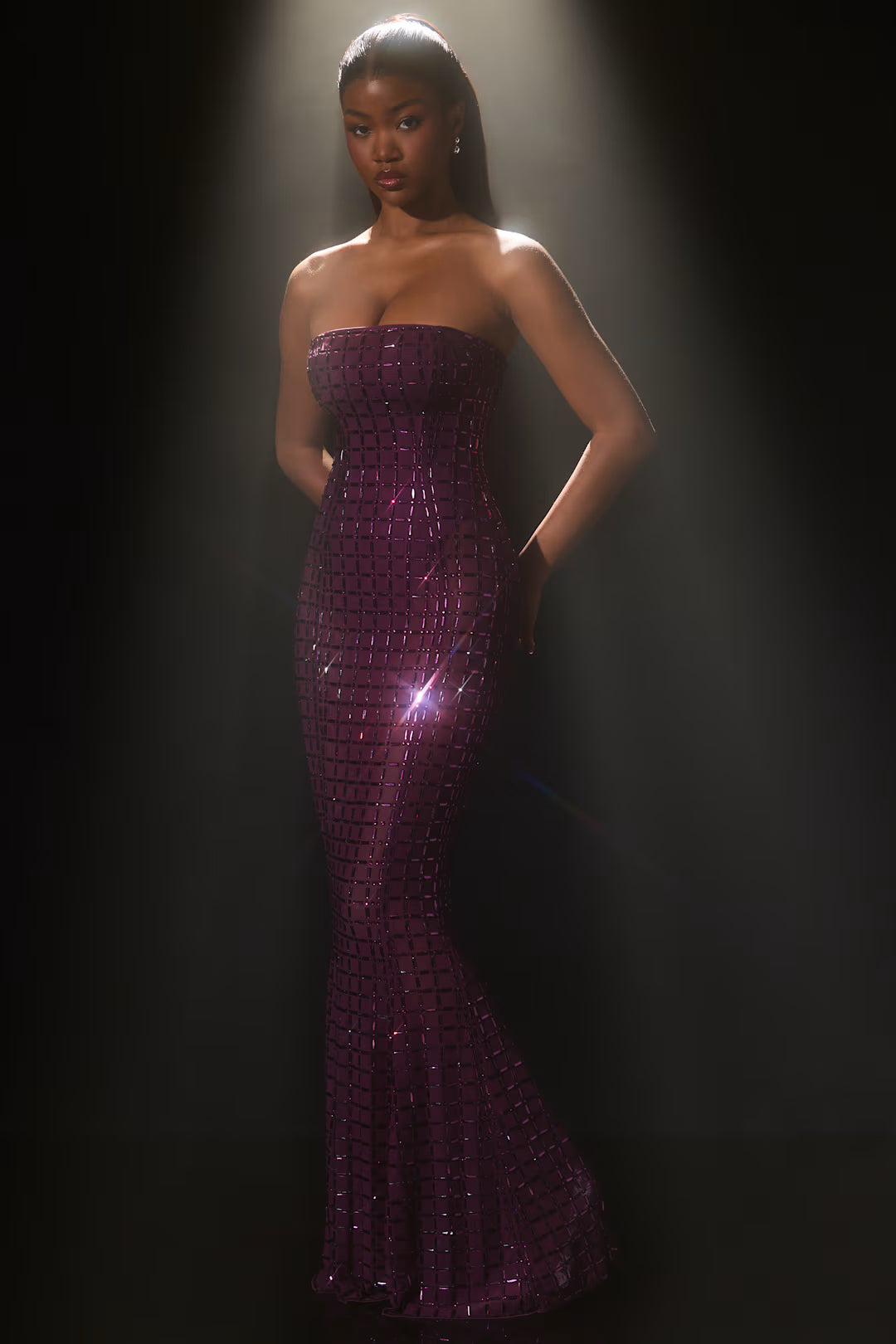 Embellished Strapless Gown