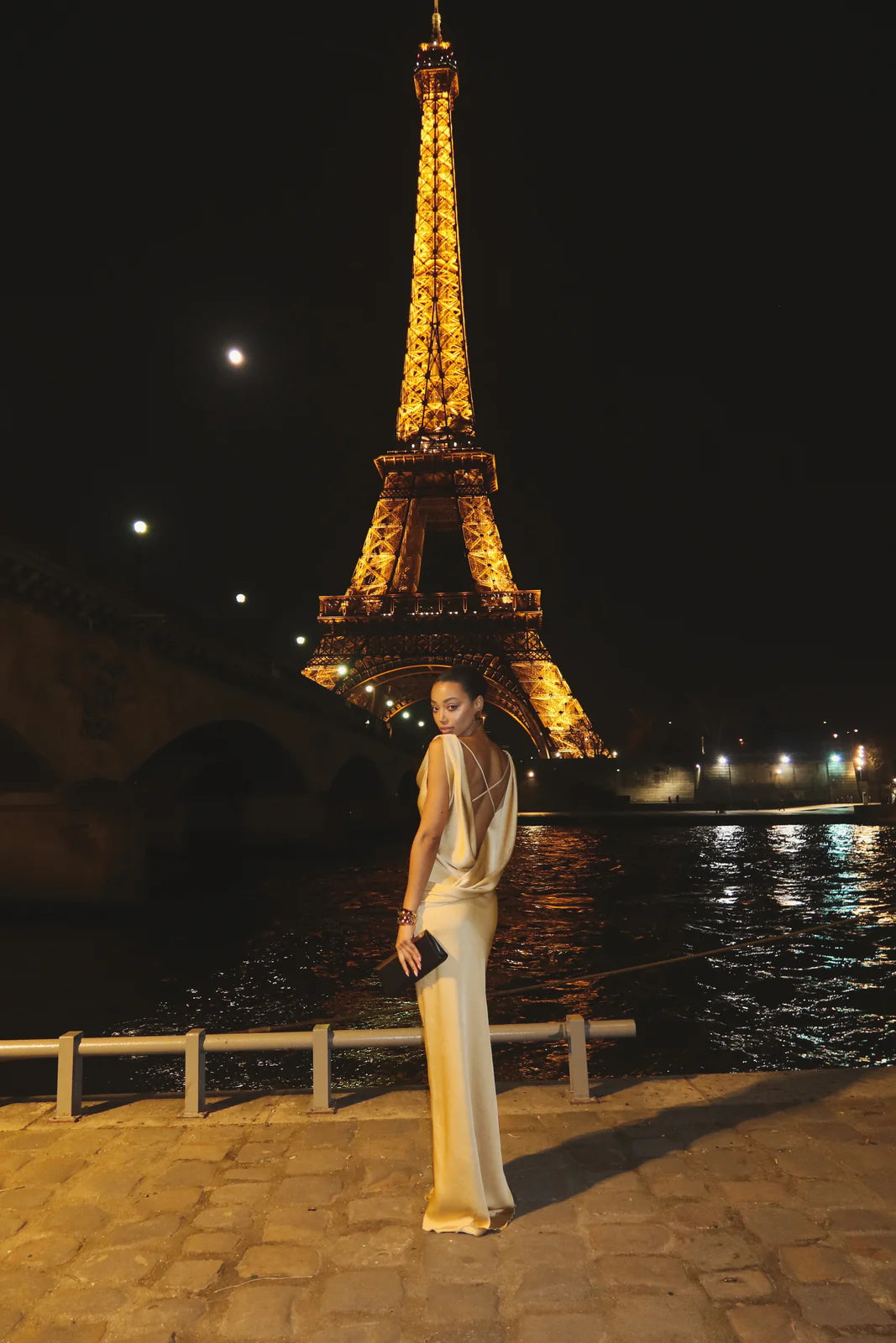 Hera Golden Pleated Dress