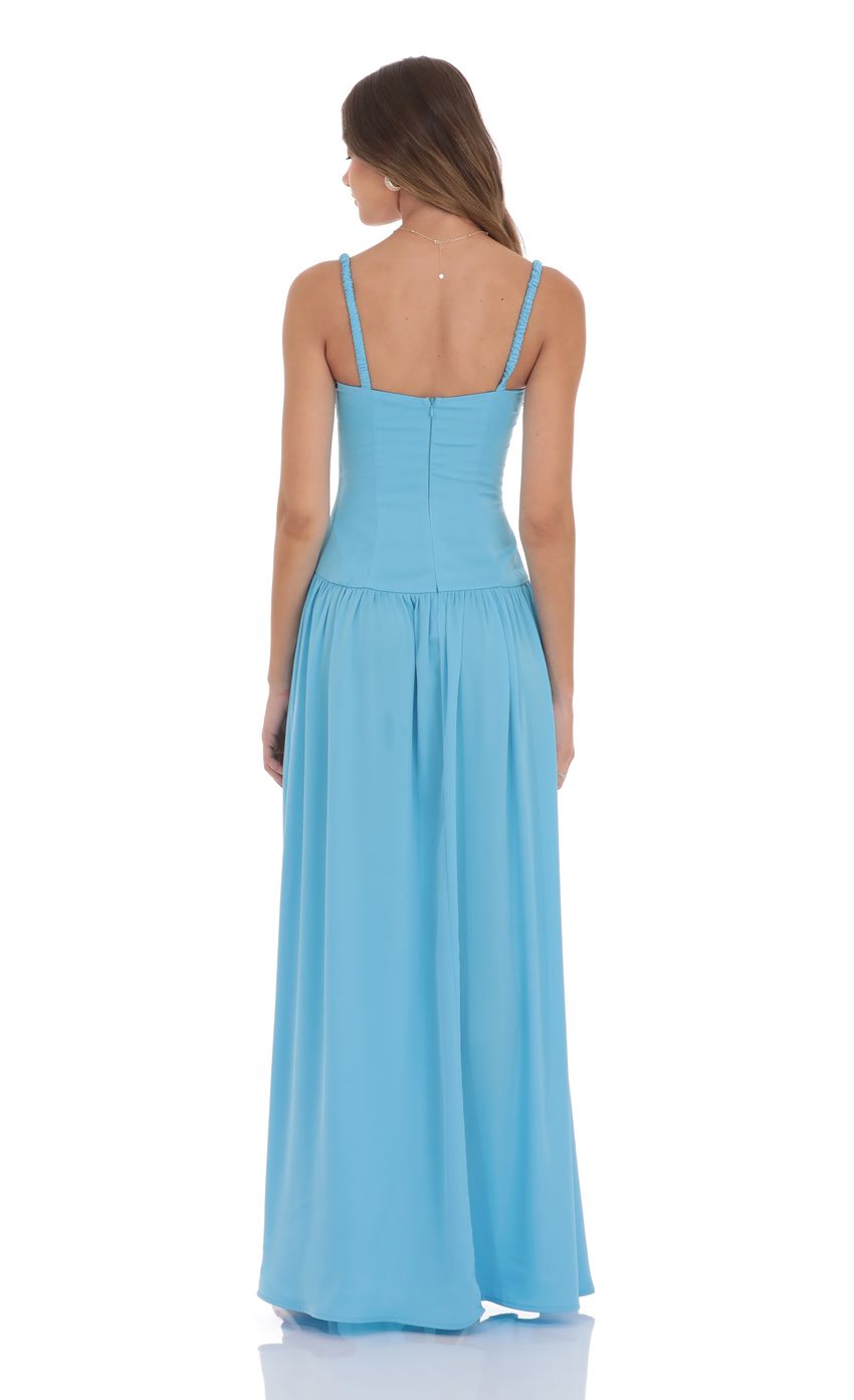 Satin Ruched Maxi Dress