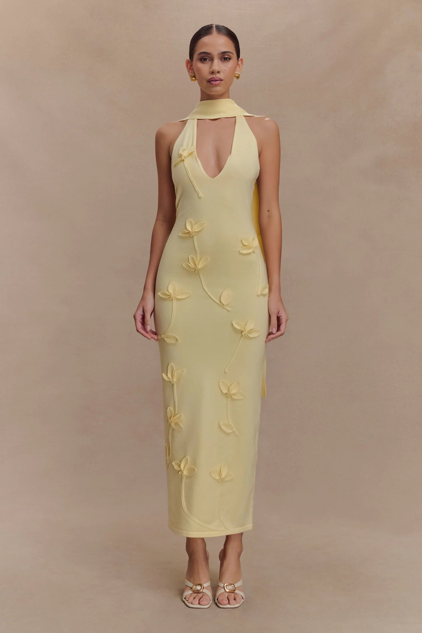 Wynn Floral Knit Midi Dress