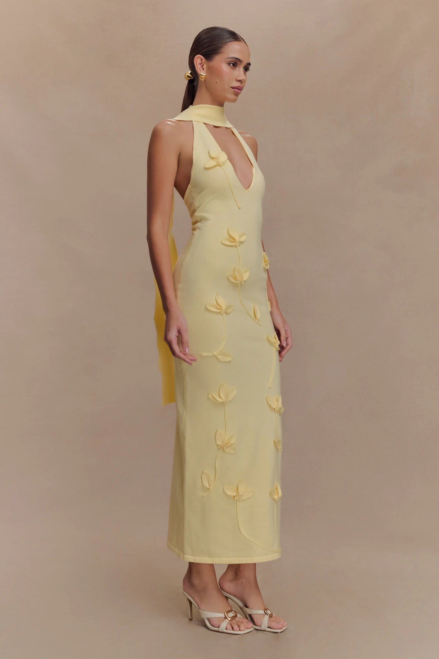 Wynn Floral Knit Midi Dress