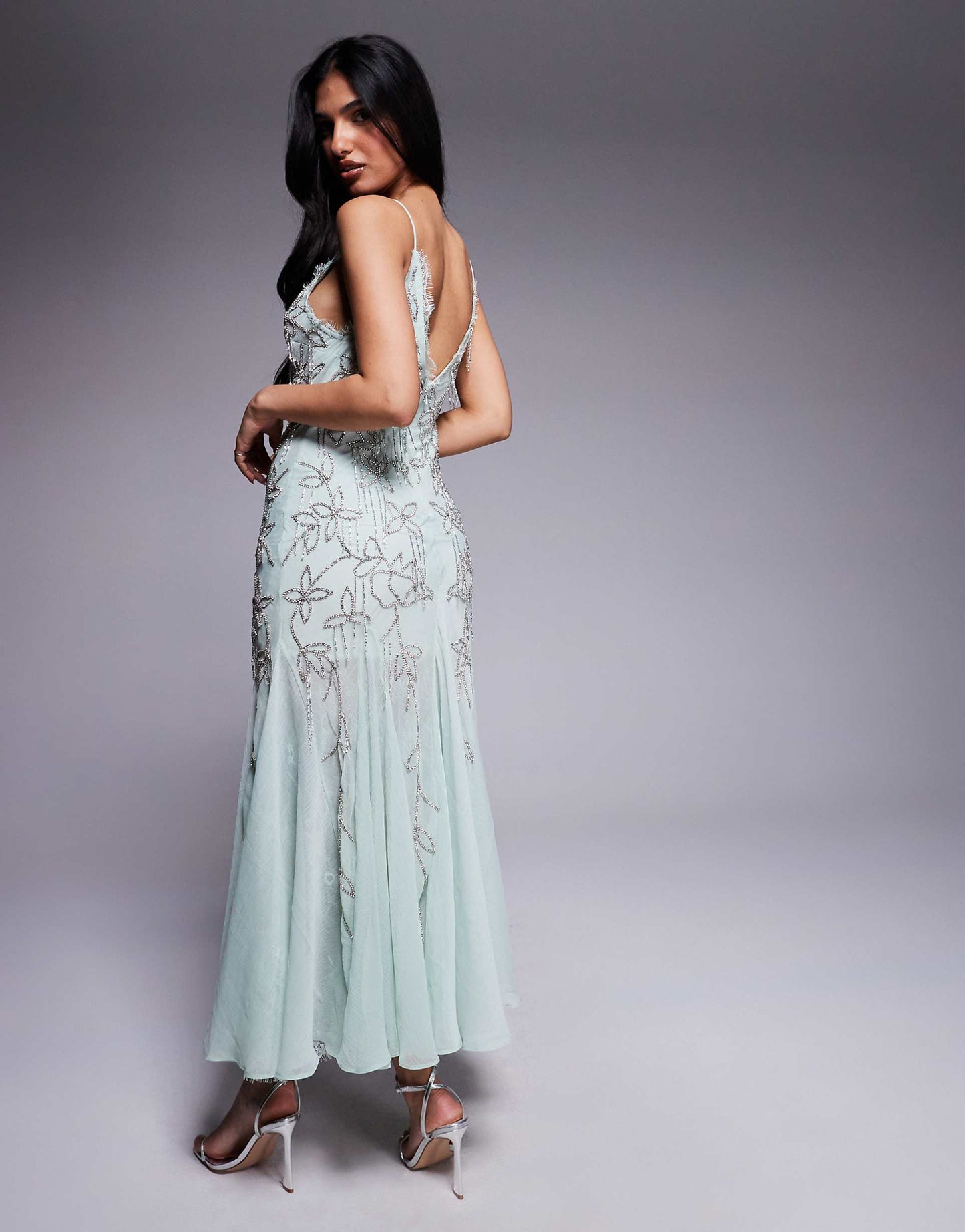 Diamante Beaded Midi Dress