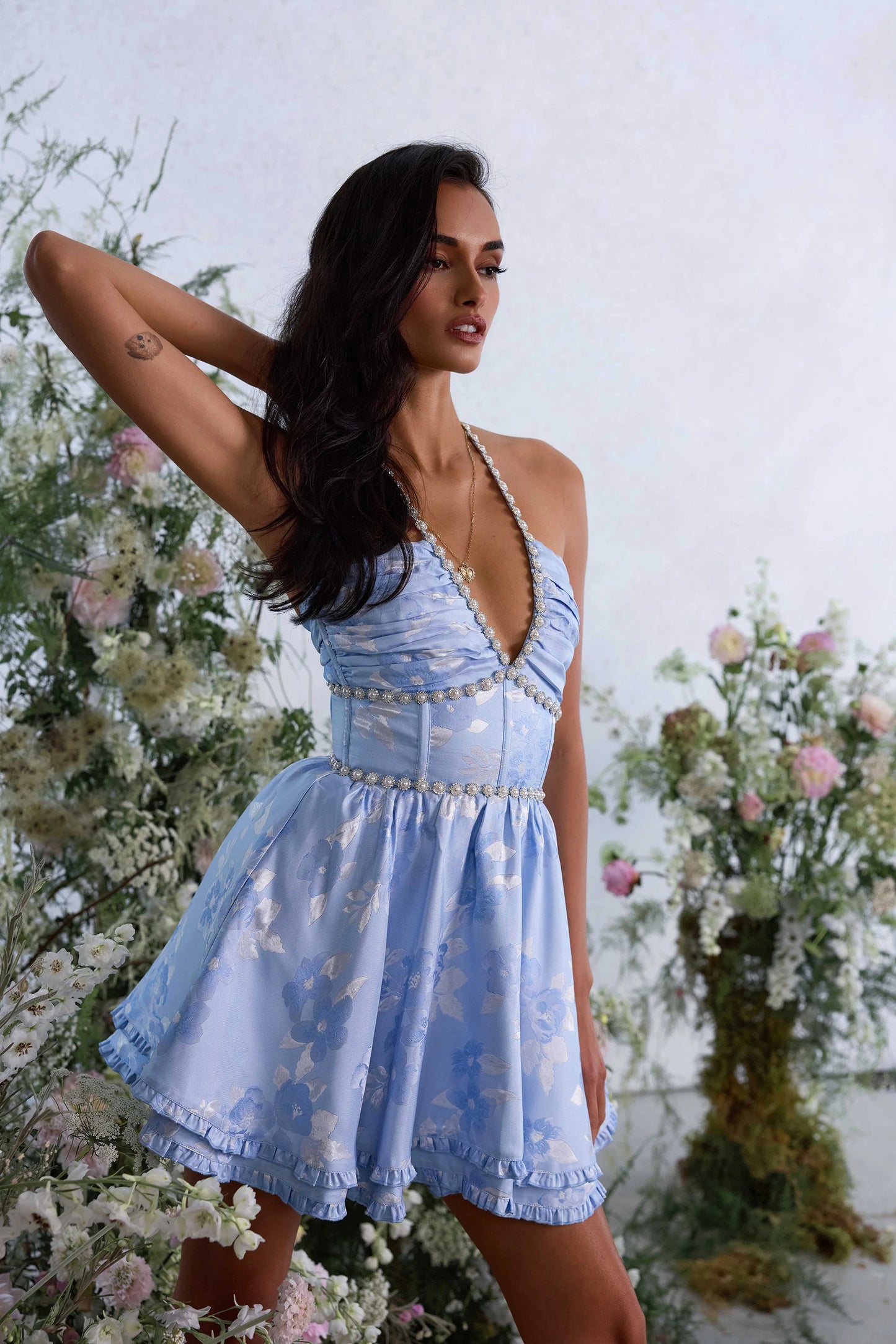Chambray Blue Baroque Dress