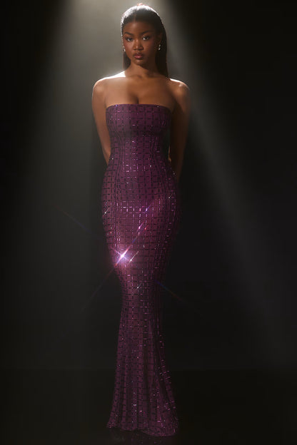 Embellished Strapless Gown